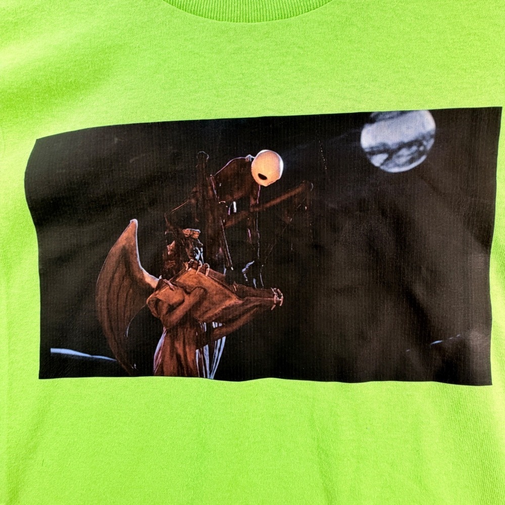 Nightmare Before Christmas Graphic T-Shirt Cotton XL Neon Green Halloween - Picture 2 of 7